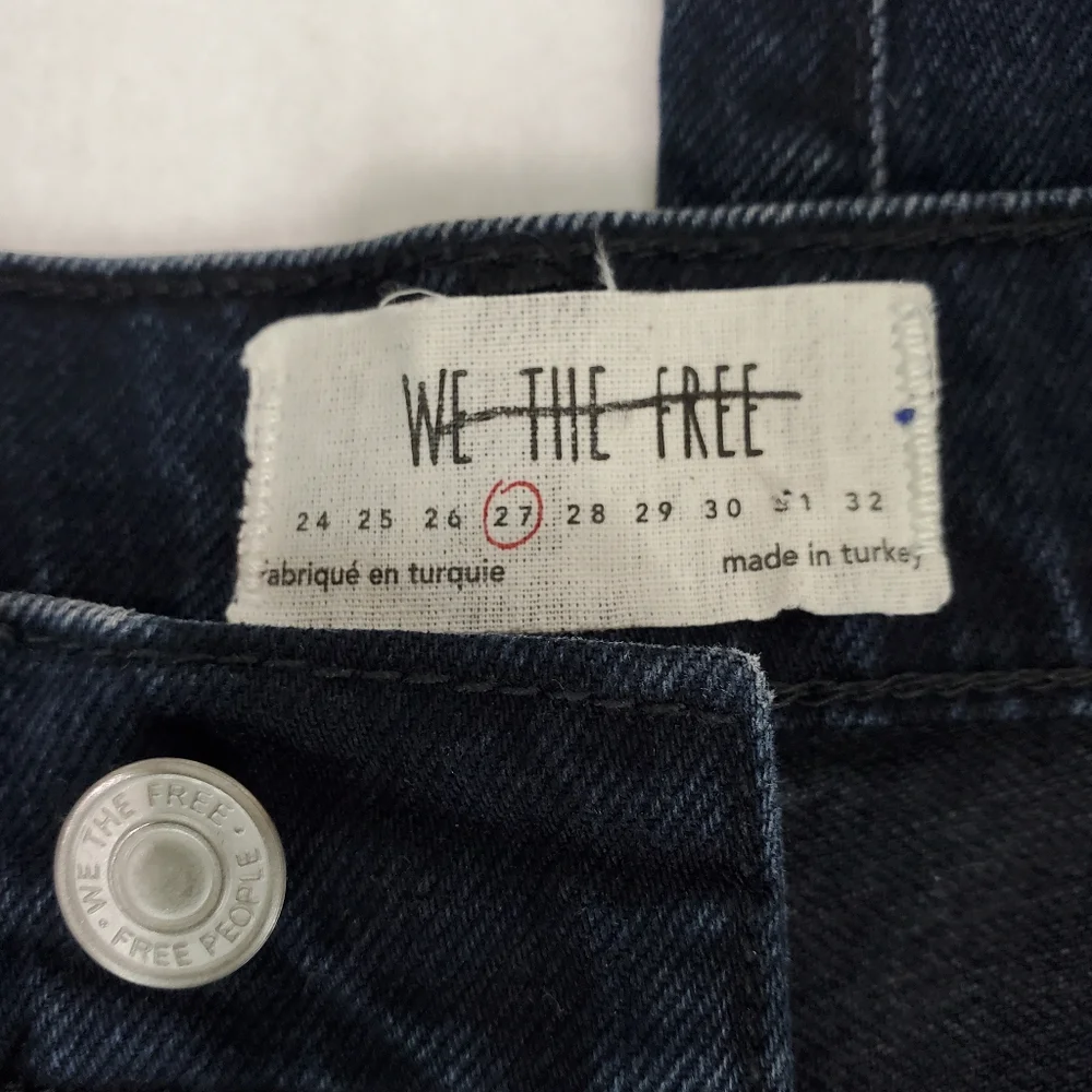 Free People We The Free Stella Skinny Jeans 27 Lulworth Blue Raw Hem Button Fly - Picture 5 of 12